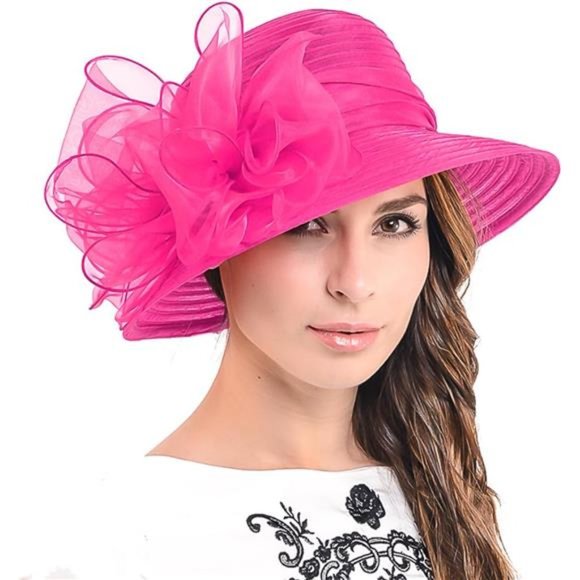 Cloche Hat Womens Bowler Hat H&m Women's Cloche Oaks Church Dress Bowler  Derby Wedding Hat, Rose